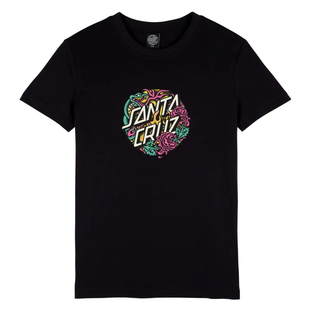 Santa Cruz Womens T-Shirt Dressen Snake Front T-Shirt - Black