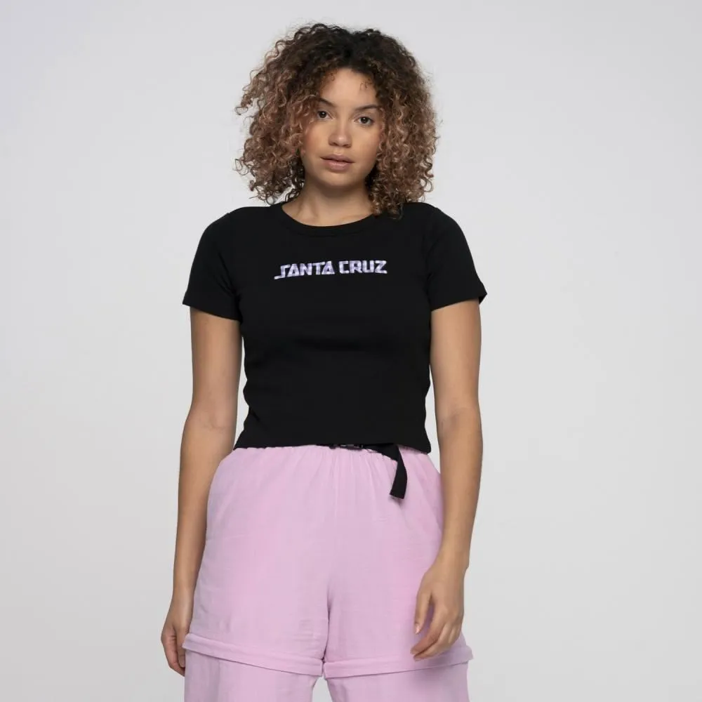 Santa Cruz Womens T-Shirt Gingham Arch Strip T-Shirt - Black