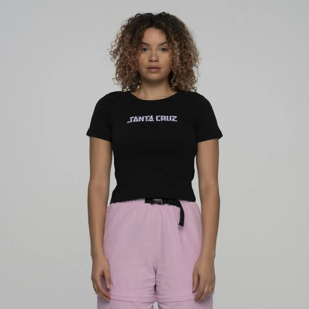 Santa Cruz Womens T-Shirt Gingham Arch Strip T-Shirt - Black
