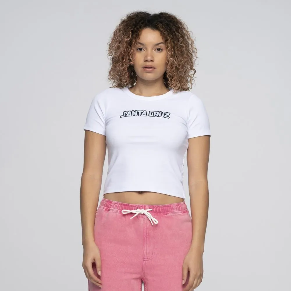 Santa Cruz Womens T-Shirt Gingham Arch Strip T-Shirt - White