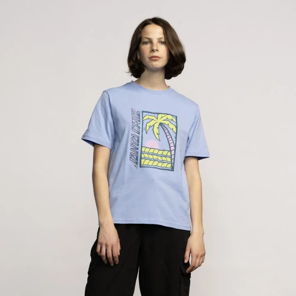 Santa Cruz Womens T-Shirt Palm Strip T-Shirt - Hyacinth