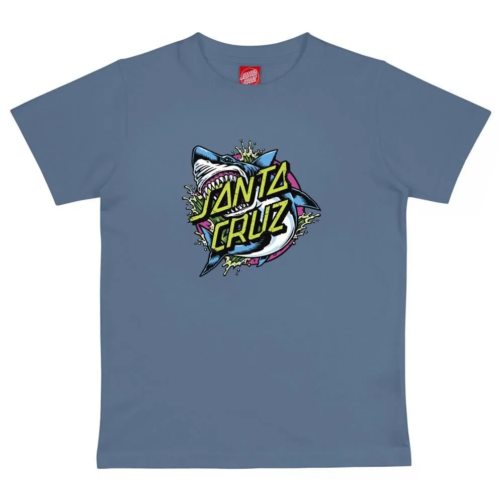 Santa Cruz Youth T-Shirt Youth Shark Dot Front T-Shirt - Dusty Blue