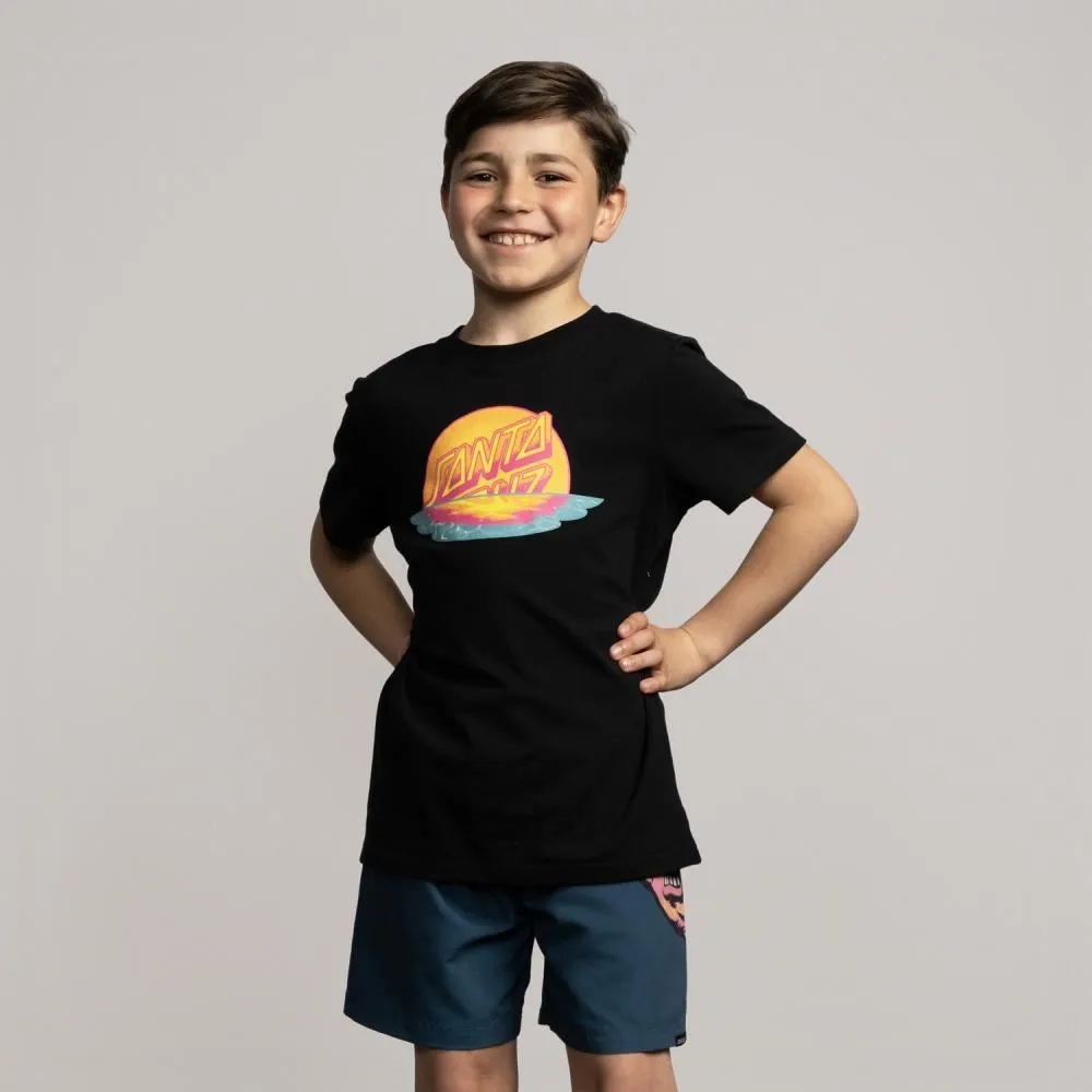 Santa Cruz Youth T-Shirt Youth Sunrise Dot Front - Black