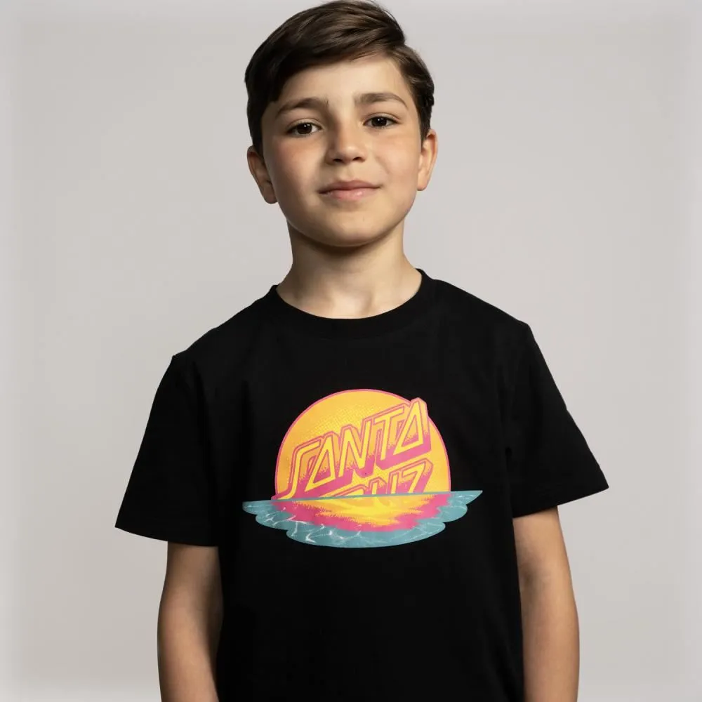 Santa Cruz Youth T-Shirt Youth Sunrise Dot Front - Black
