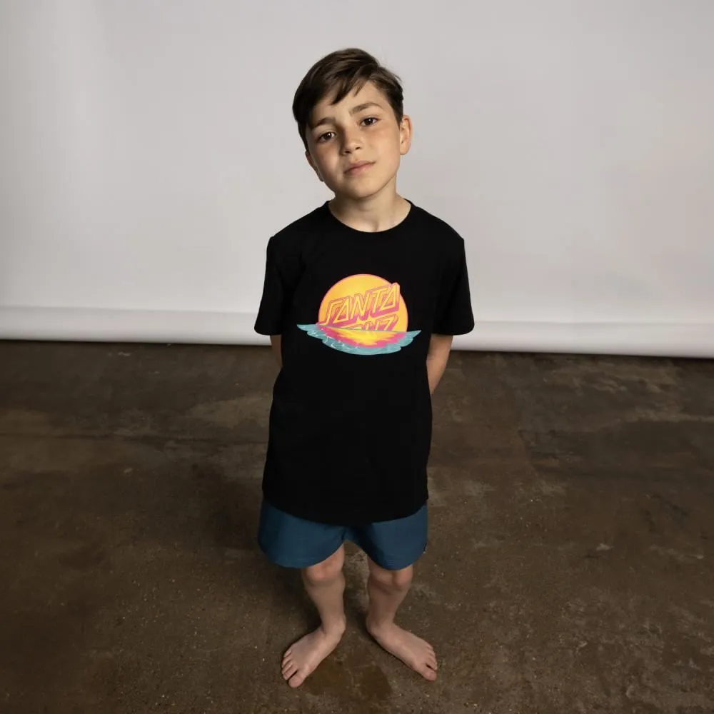 Santa Cruz Youth T-Shirt Youth Sunrise Dot Front - Black