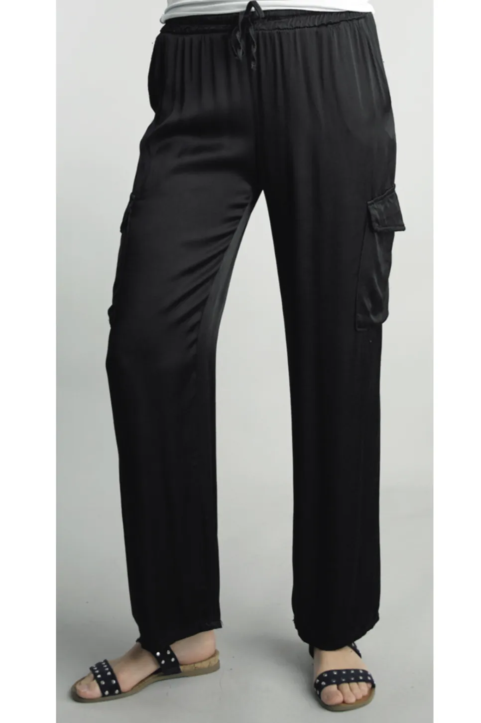 Satin Cargo Pants