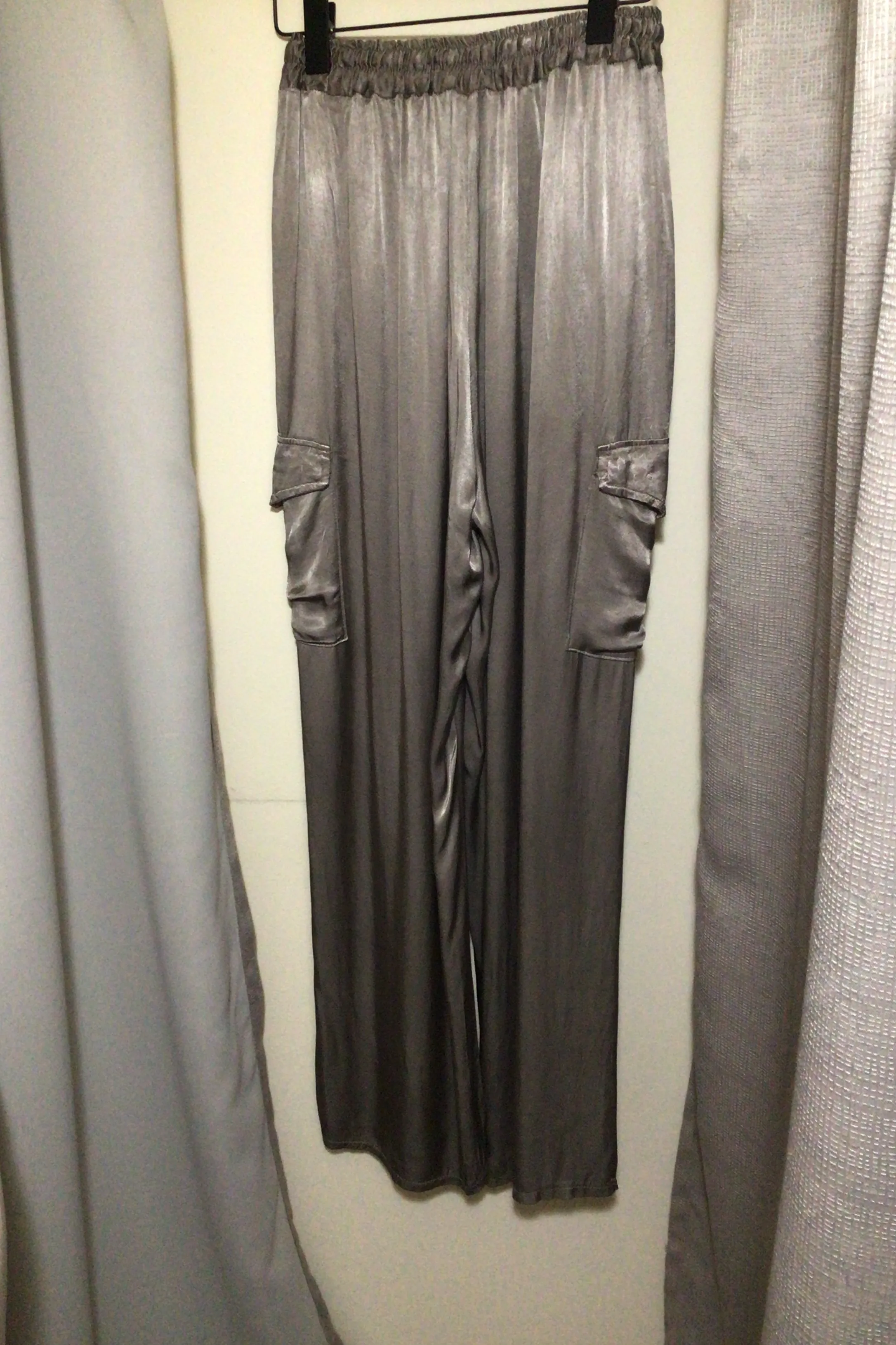 Satin Cargo Pants