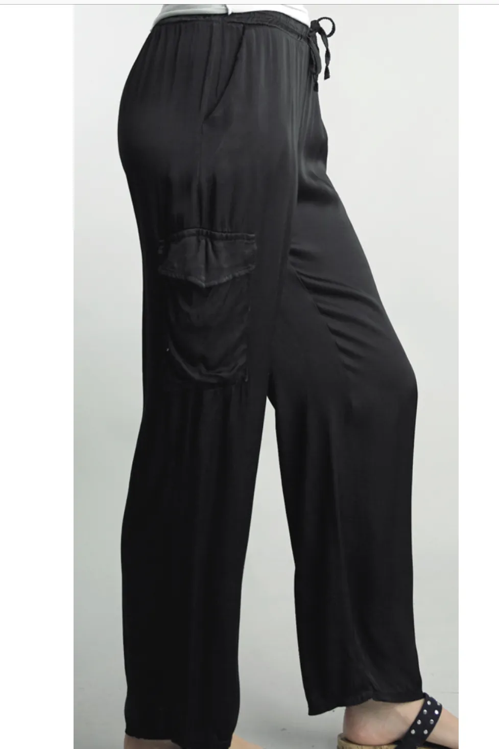Satin Cargo Pants