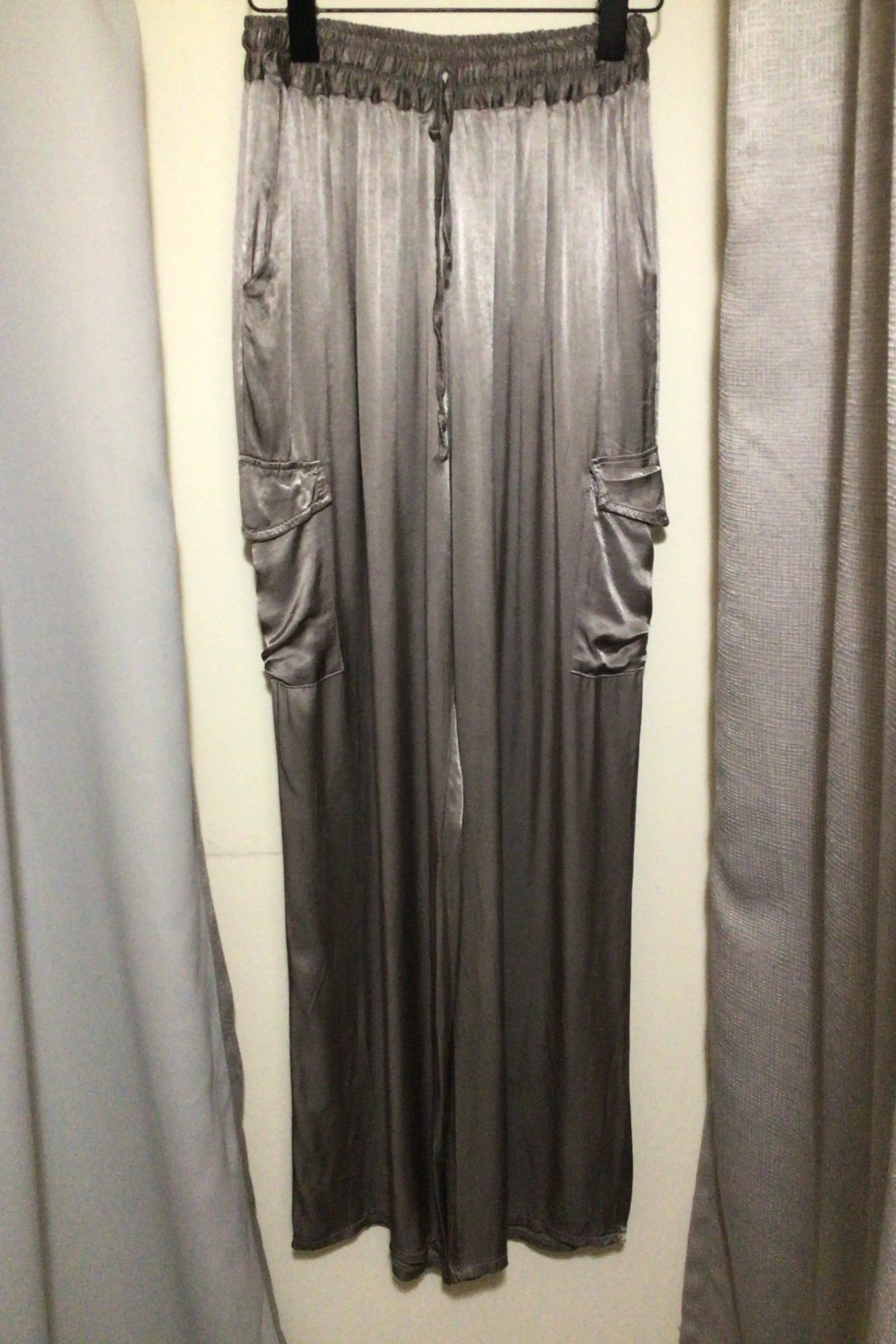 Satin Cargo Pants