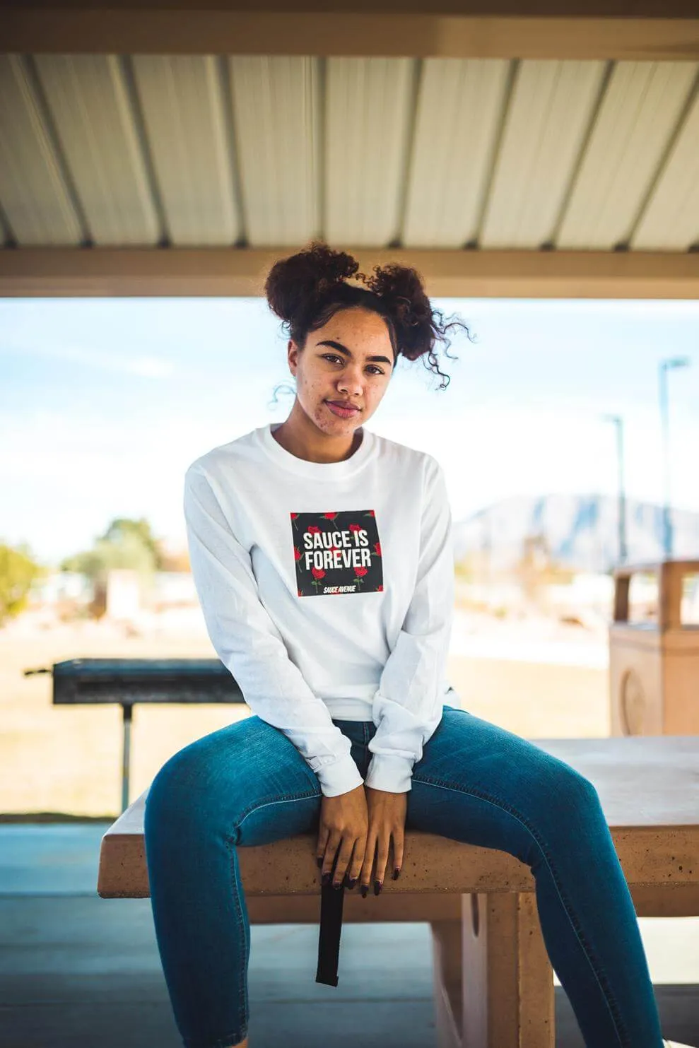 Sauce Is Forever (Black Rose Box) | White Long Sleeve Tee