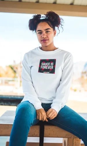 Sauce Is Forever (Black Rose Box) | White Long Sleeve Tee
