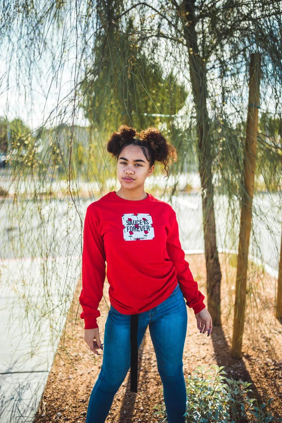 Sauce Is Forever (White Rose Box) | Red Long Sleeve Tee