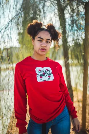 Sauce Is Forever (White Rose Box) | Red Long Sleeve Tee