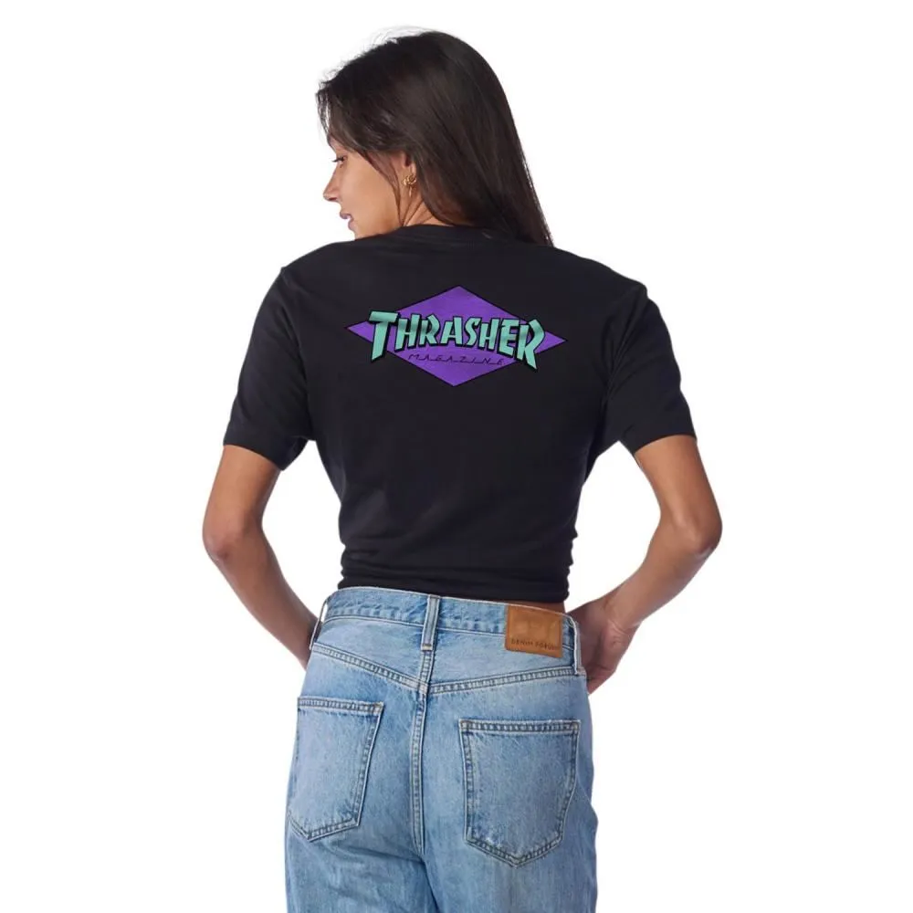SCR x Thrasher Womens T-Shirt Thrasher Diamond - Black