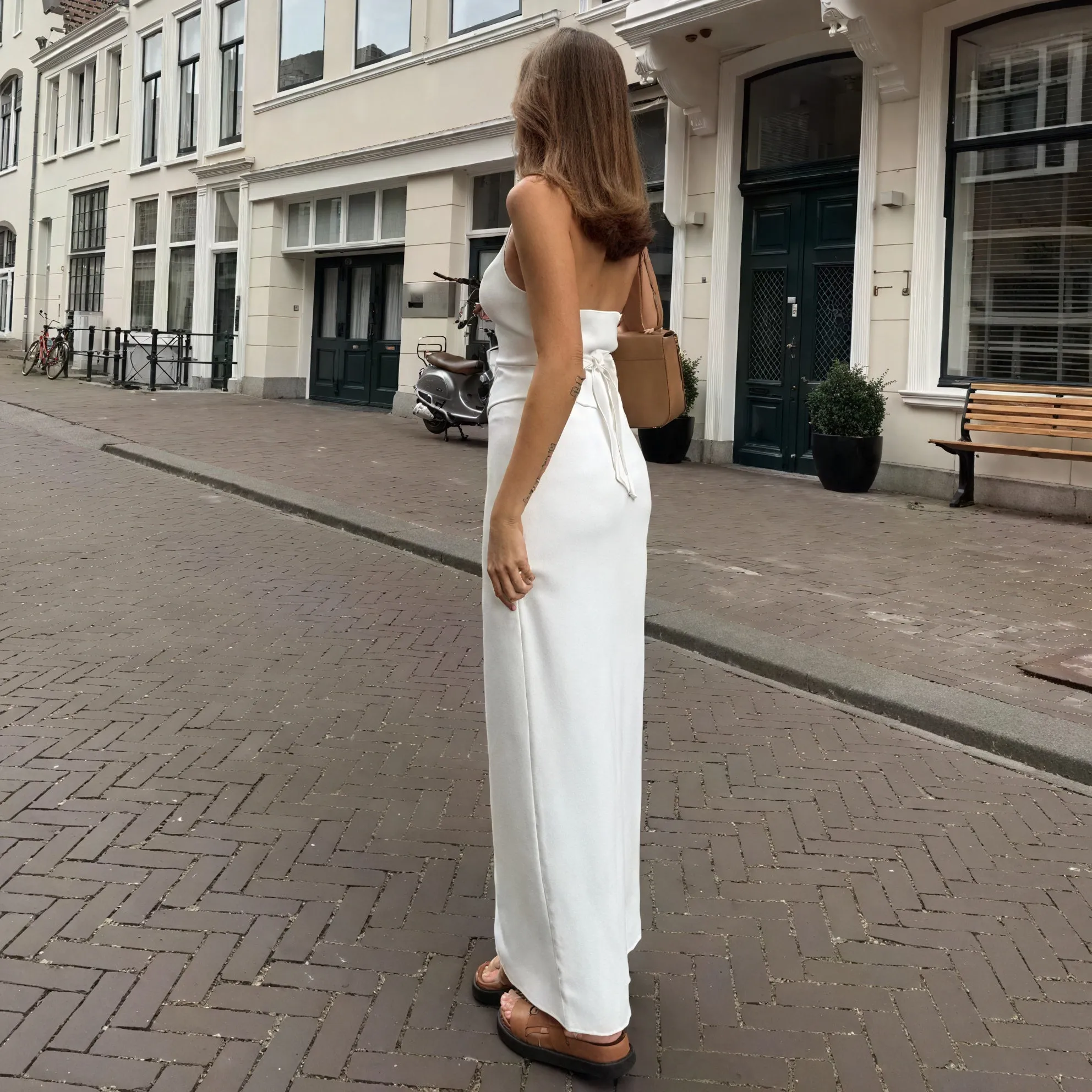 Sculpted Two-Piece Suit with Halter Top