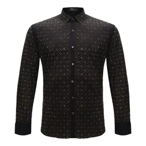Sharp Armor Button-Up Shirt BLACK/GOLD