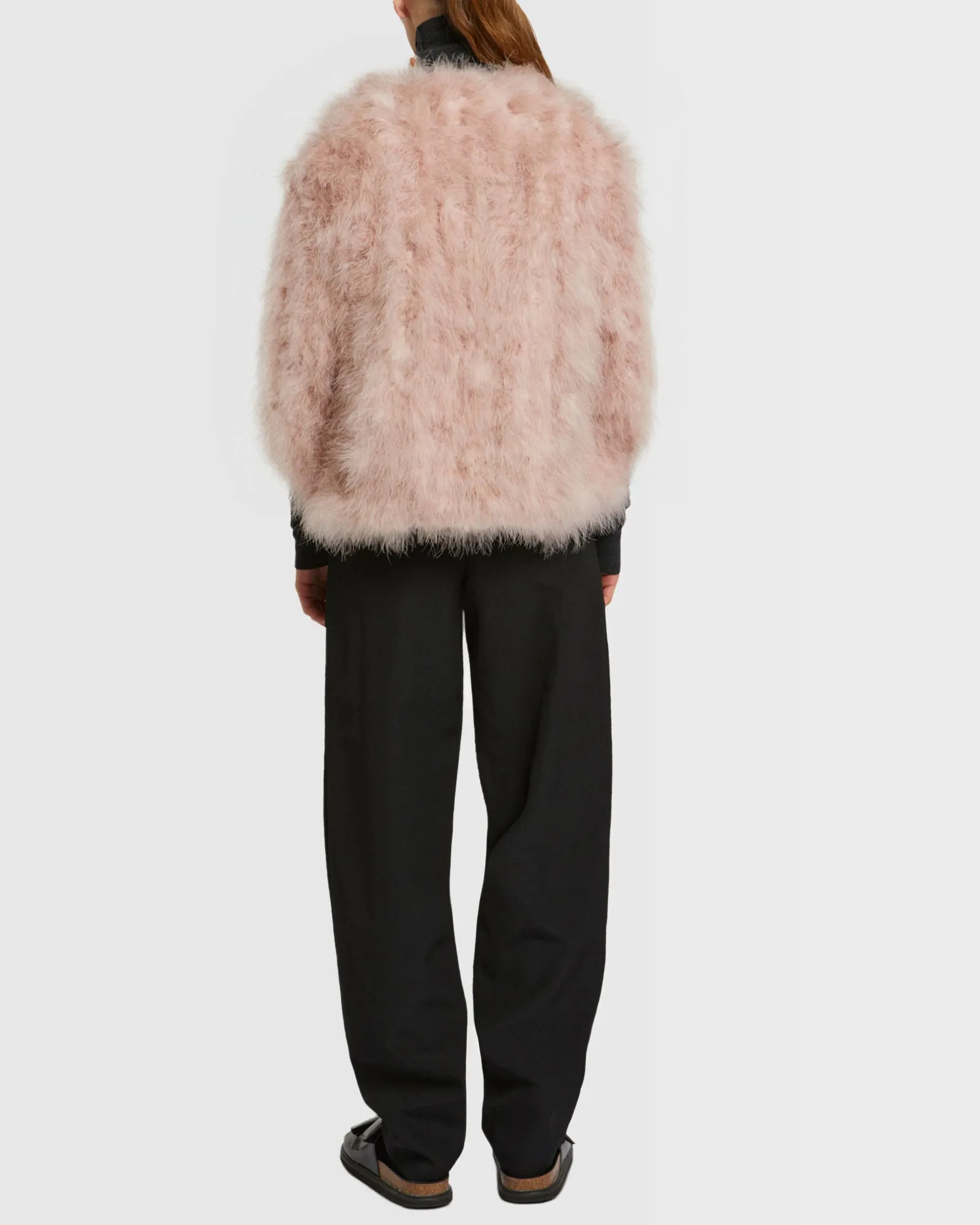 Short feather jacket