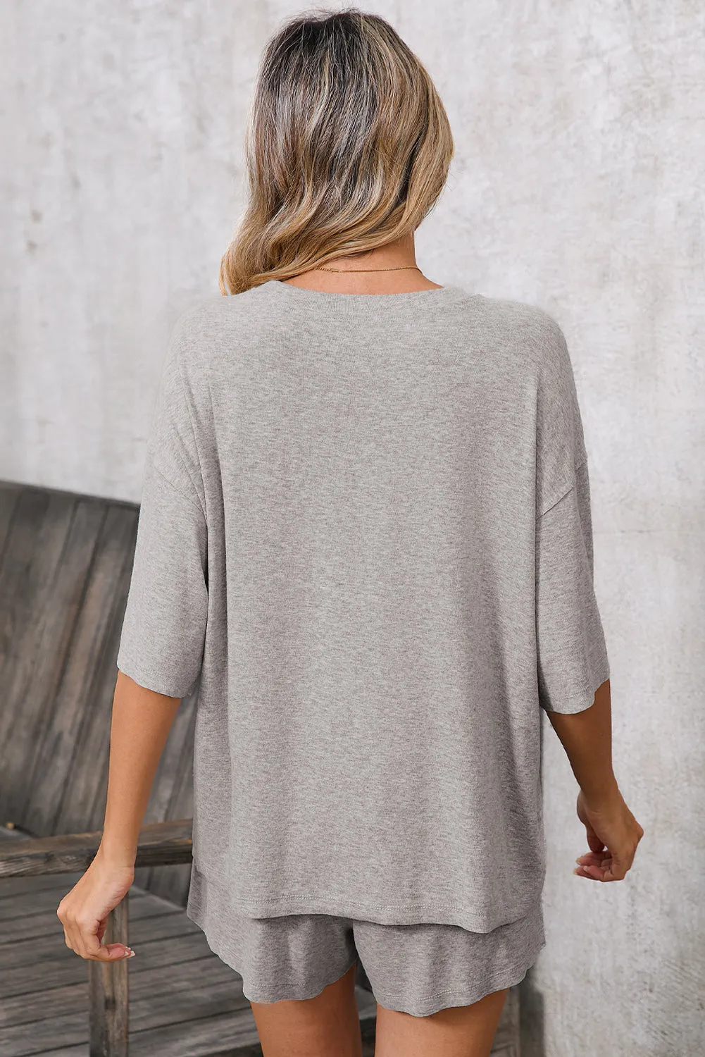 Short Sleeve Tee High Waist Shorts Set