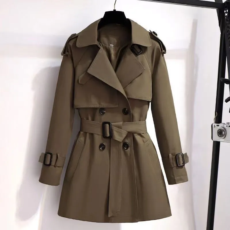 Short Windbreaker Female Small Person Fashion Workwear British Wind Temperament Slim Coat