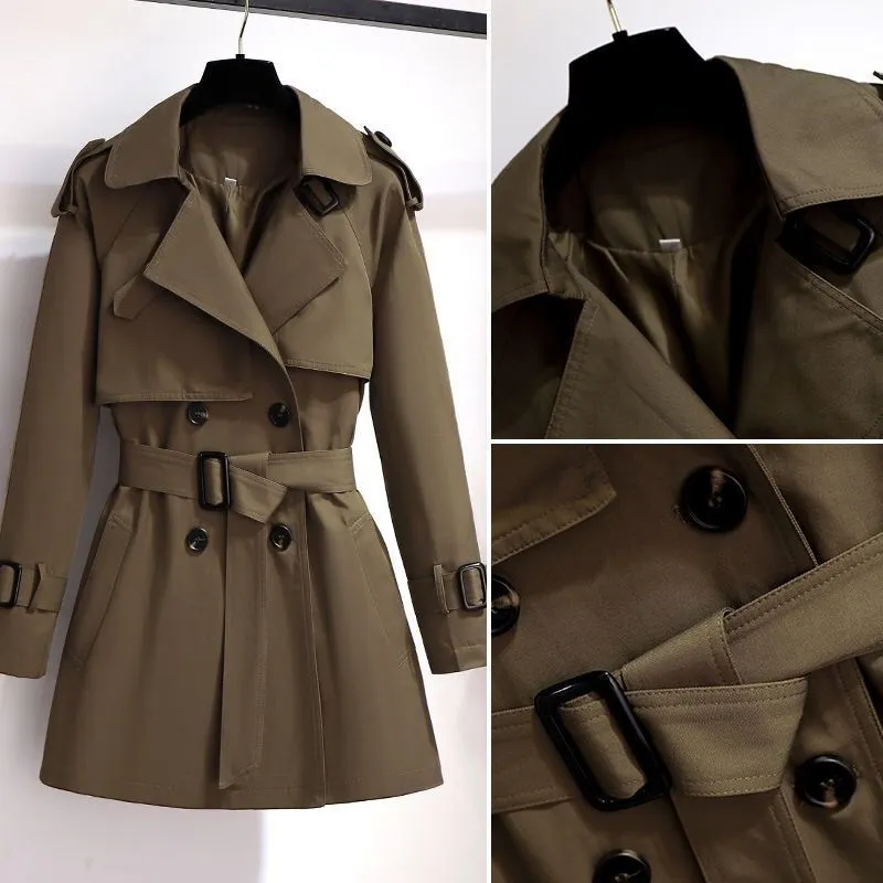 Short Windbreaker Female Small Person Fashion Workwear British Wind Temperament Slim Coat