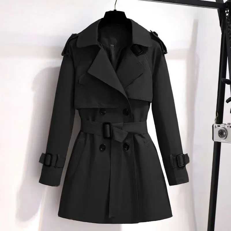 Short Windbreaker Female Small Person Fashion Workwear British Wind Temperament Slim Coat