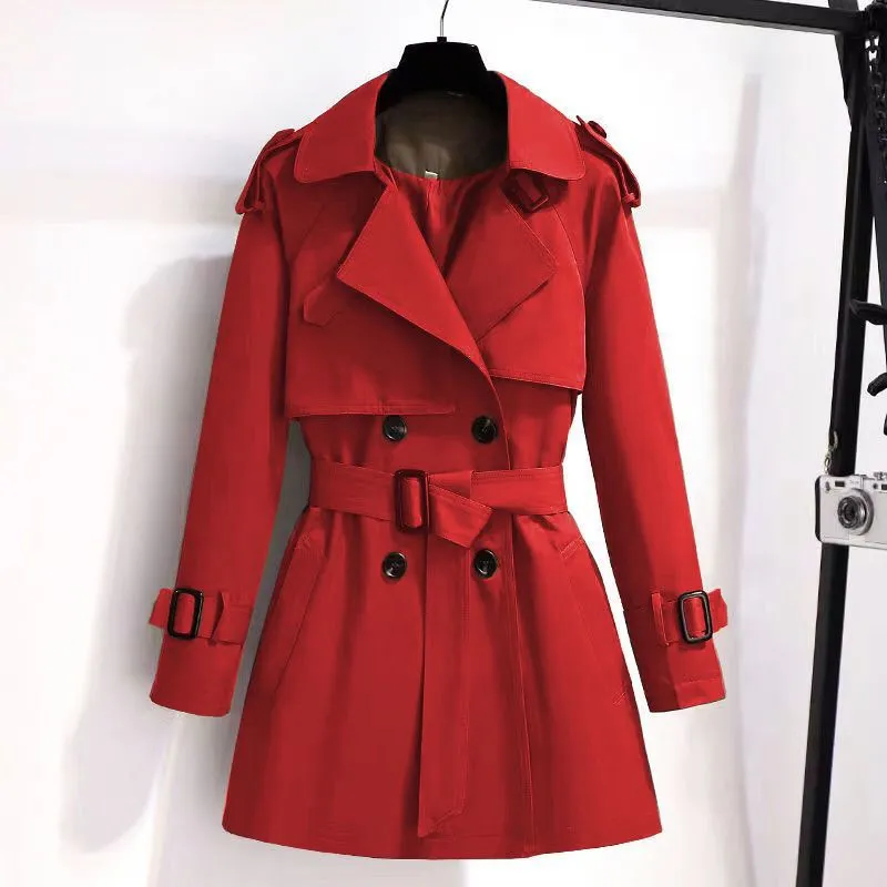 Short Windbreaker Female Small Person Fashion Workwear British Wind Temperament Slim Coat