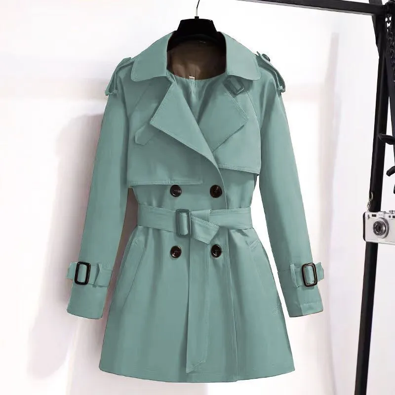 Short Windbreaker Female Small Person Fashion Workwear British Wind Temperament Slim Coat