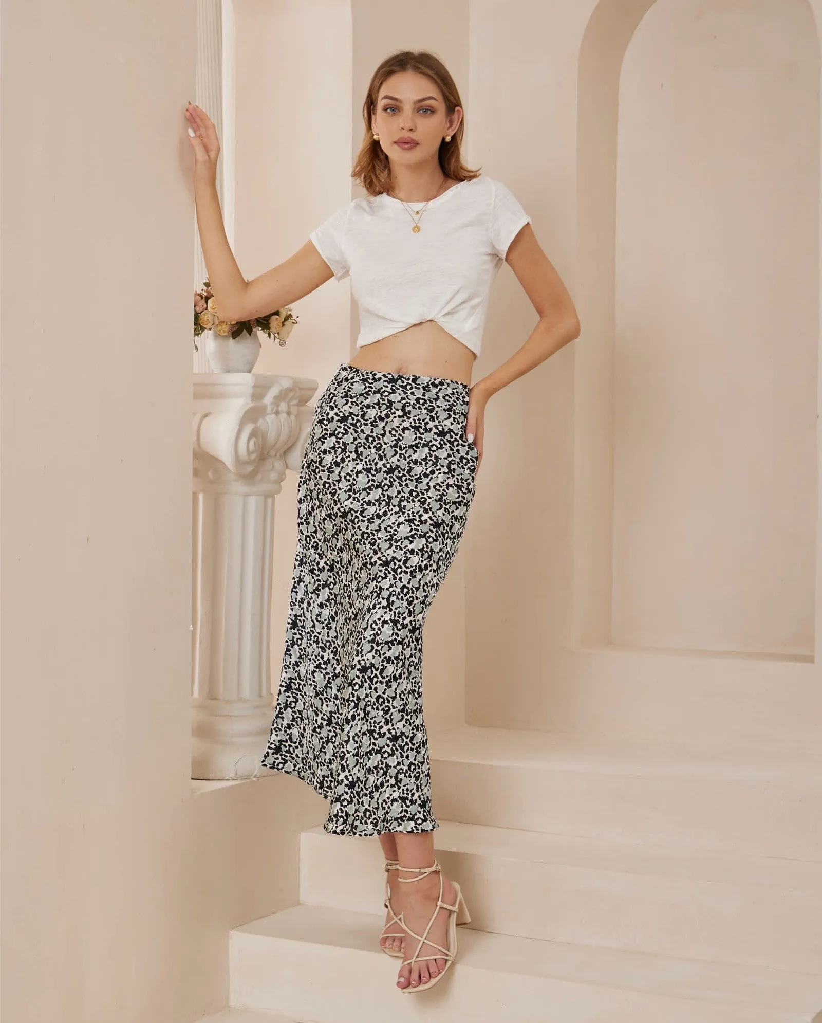 Sia Skirt - Mint Leopard