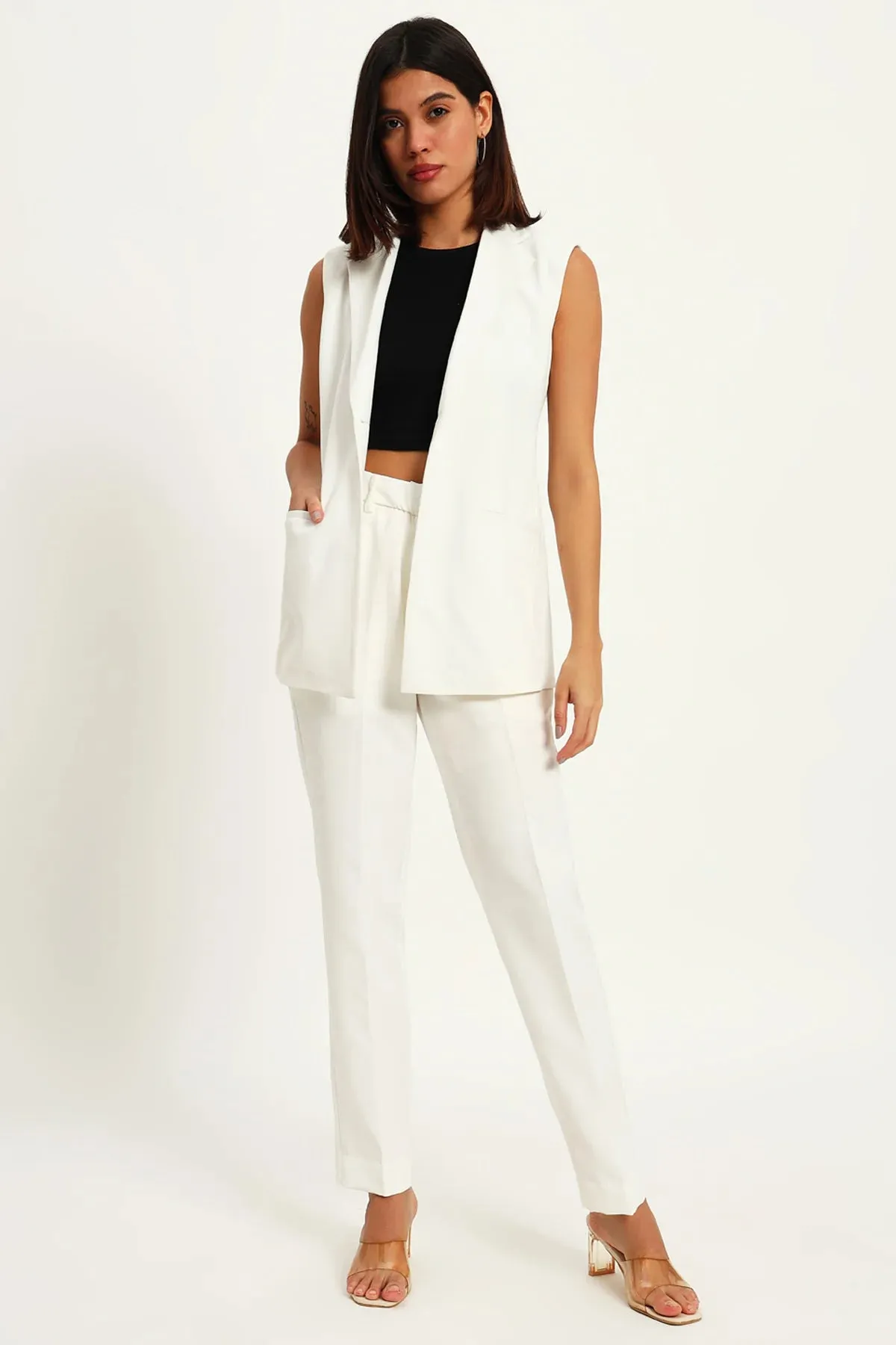 Signature Blazer Co-ord Set, Ivory