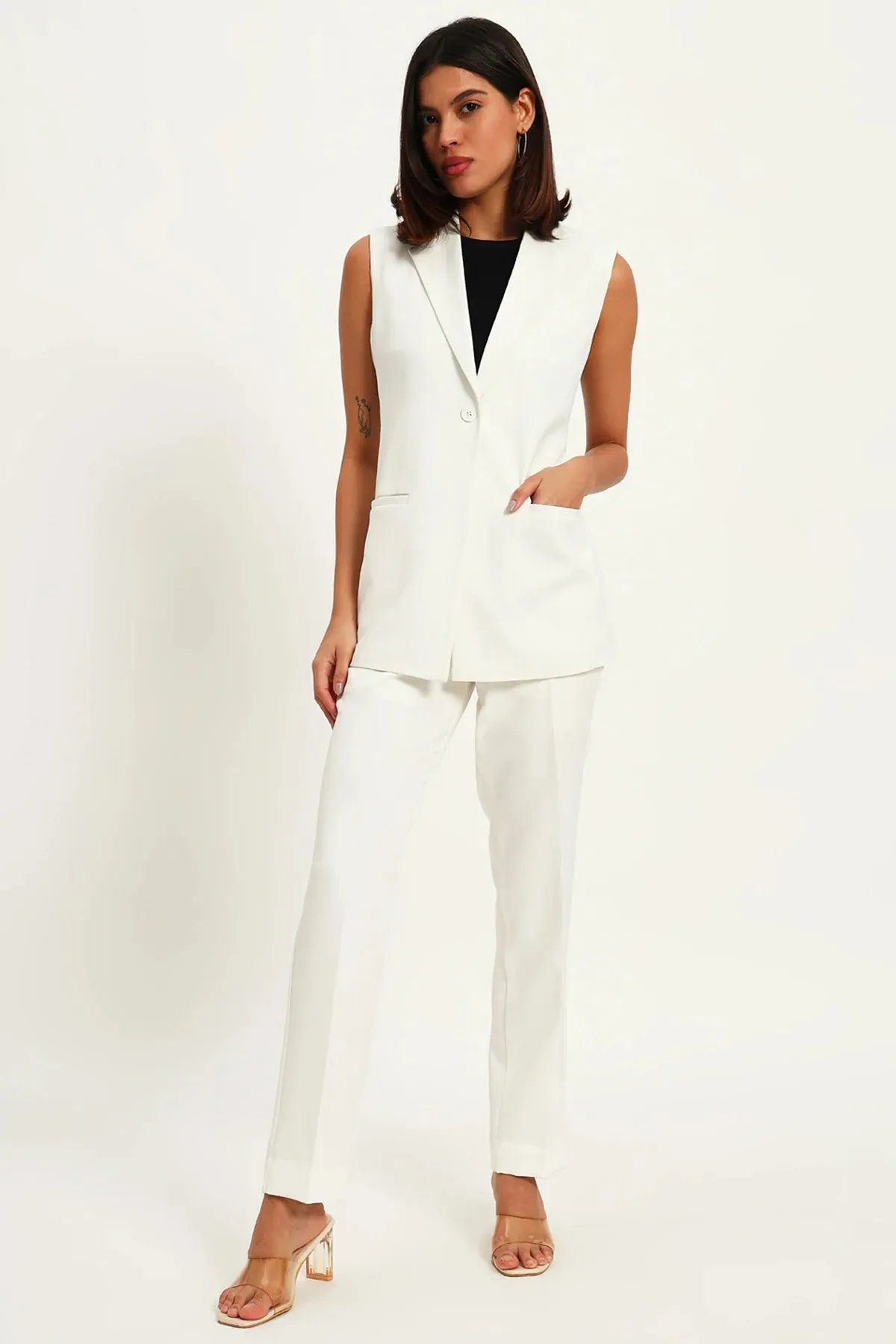 Signature Blazer Co-ord Set, Ivory