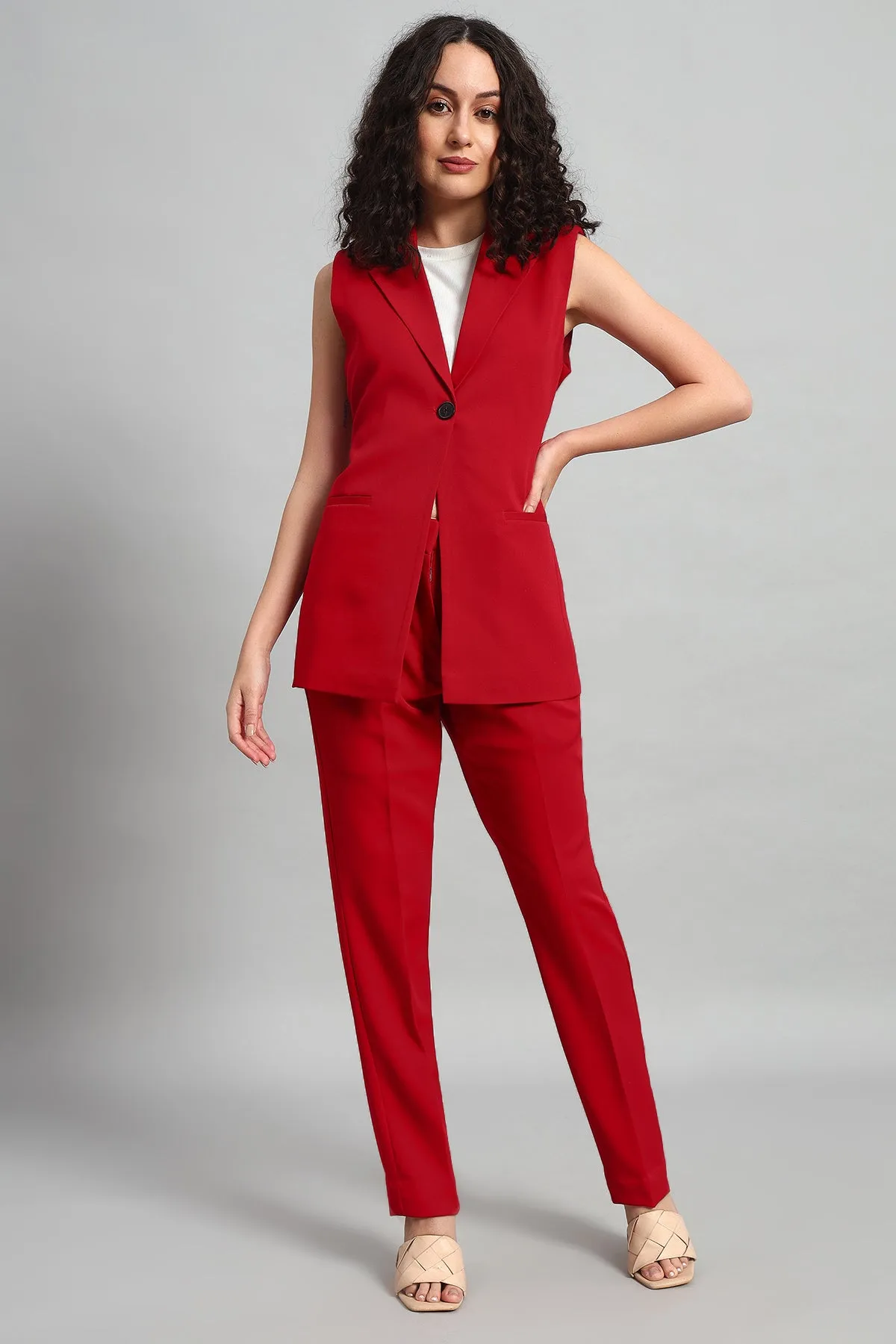Signature Blazer Co-ord Set, Red