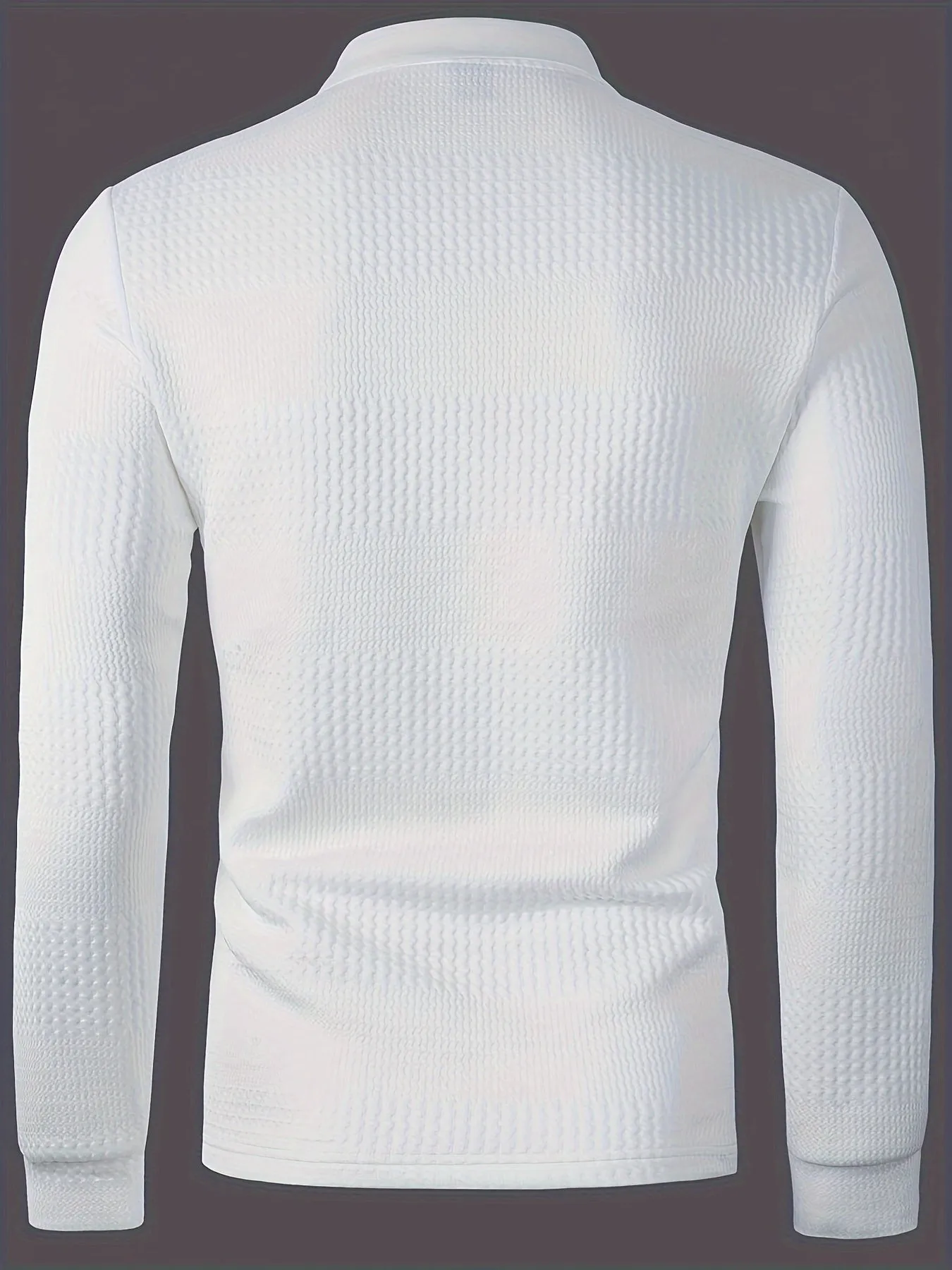 Sleek Long Sleeve Knit Polo Shirt for Men
