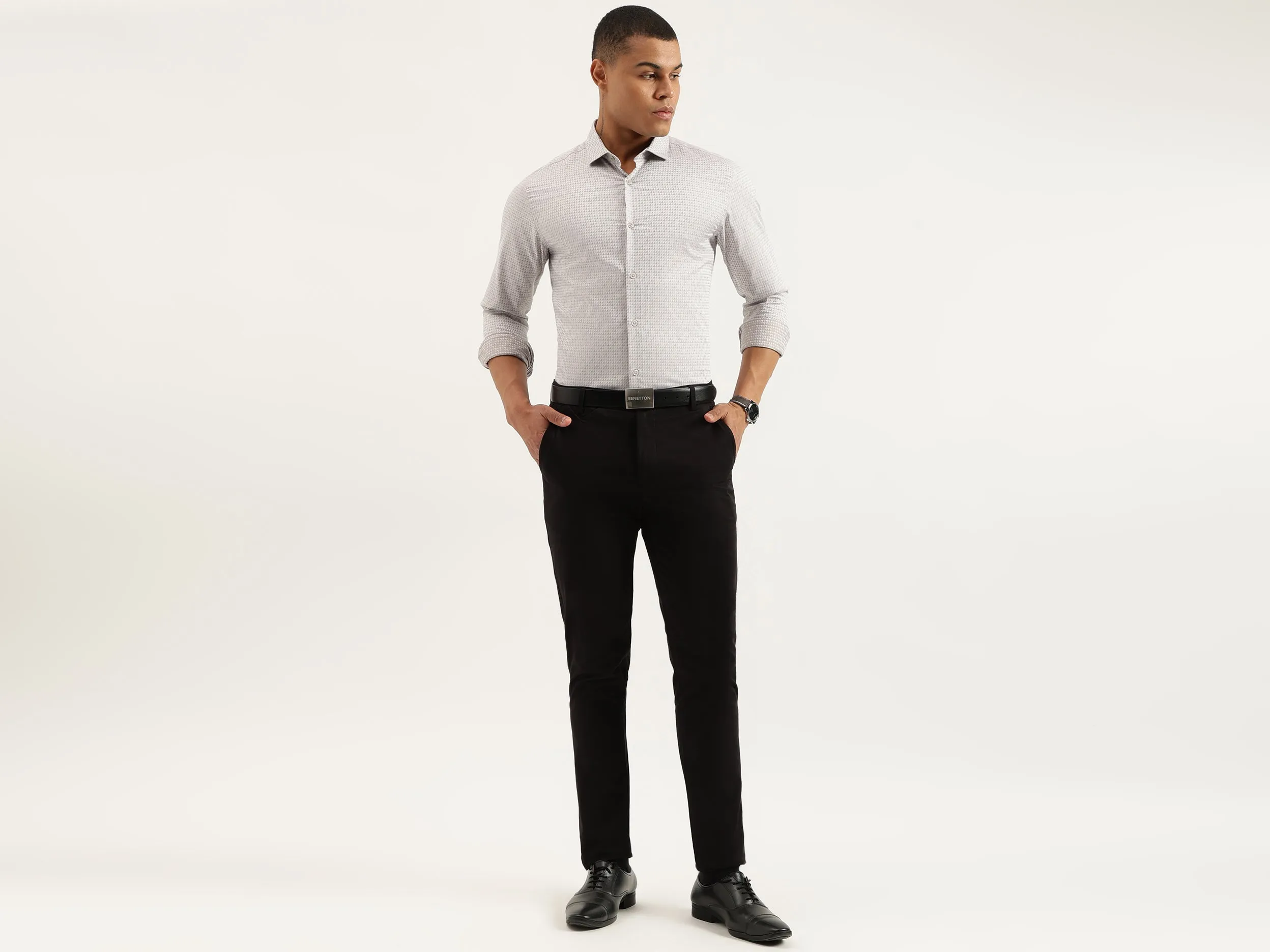 Slim Fit Cut Away Printed Shirts