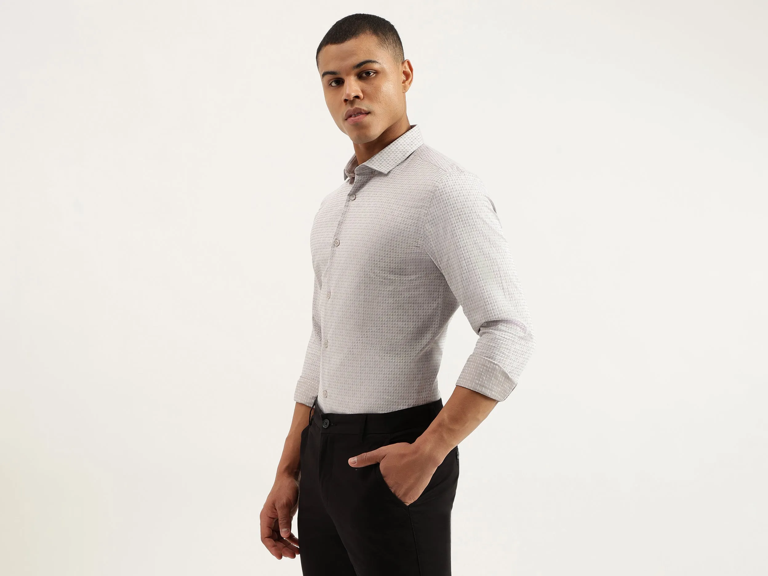 Slim Fit Cut Away Printed Shirts