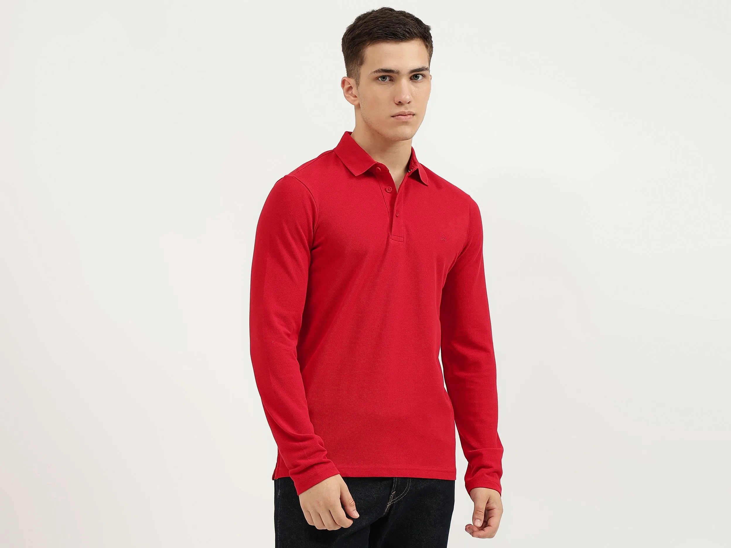 Slim Fit Polo Neck Solid T-Shirt