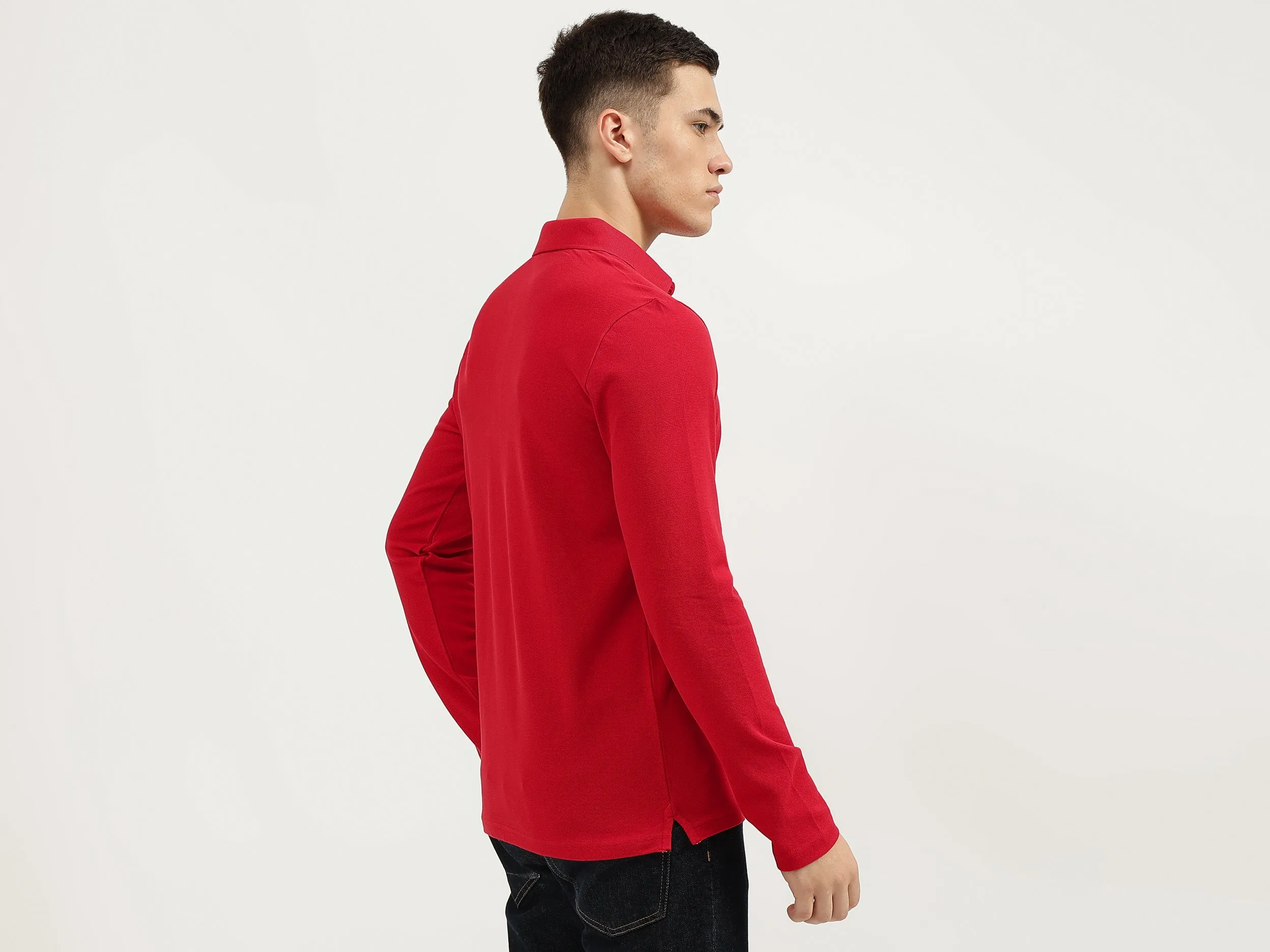 Slim Fit Polo Neck Solid T-Shirt