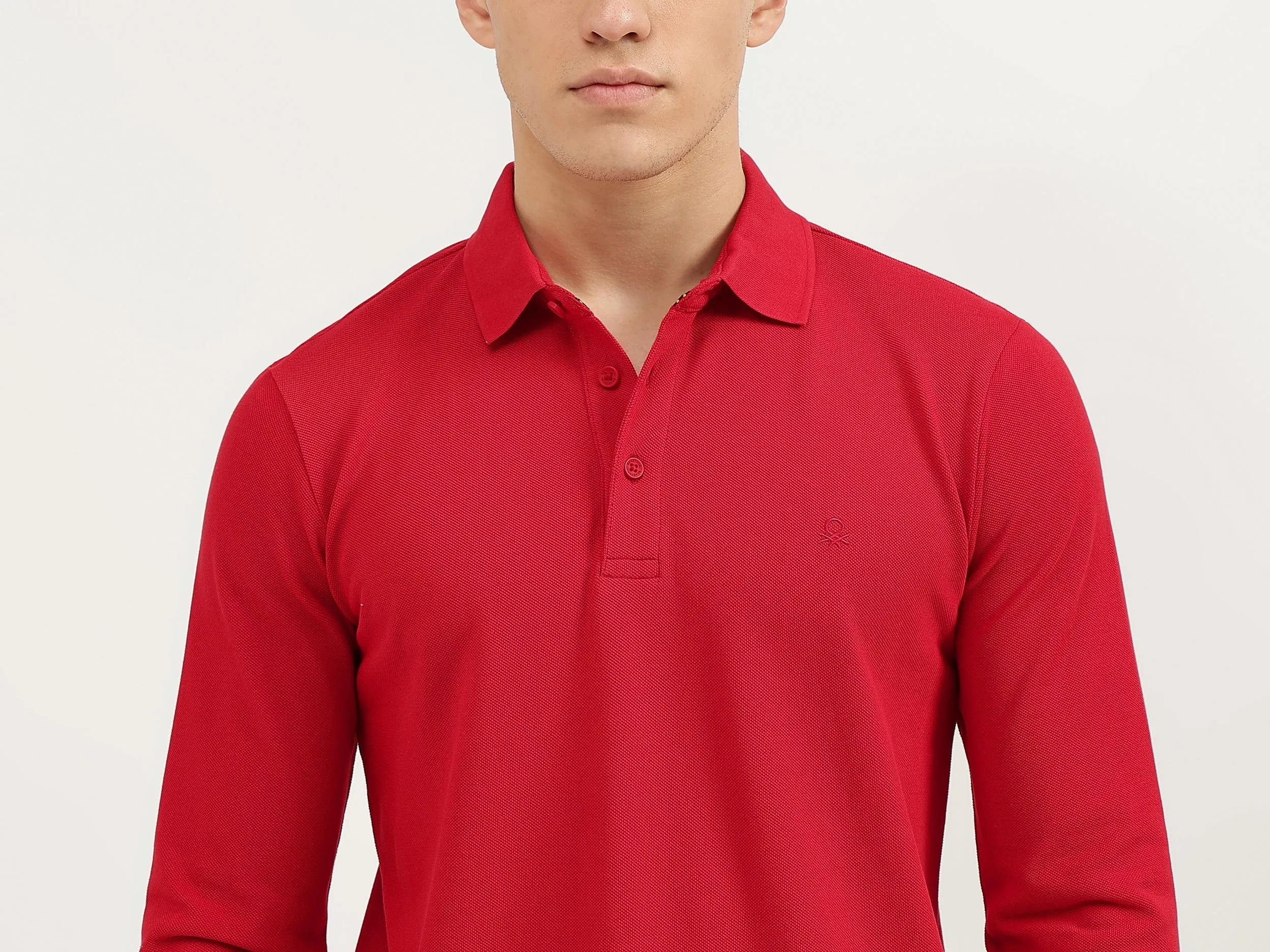 Slim Fit Polo Neck Solid T-Shirt