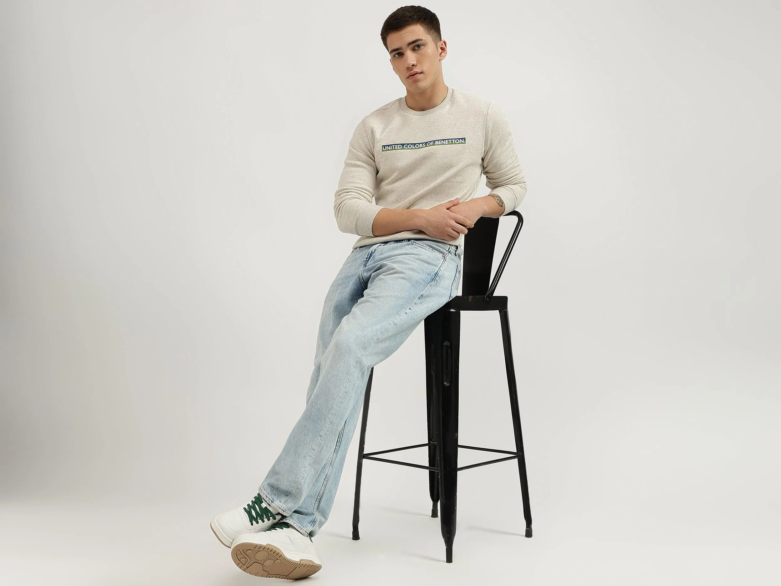 Slim Fit Round Neck Printed Sweatshirts