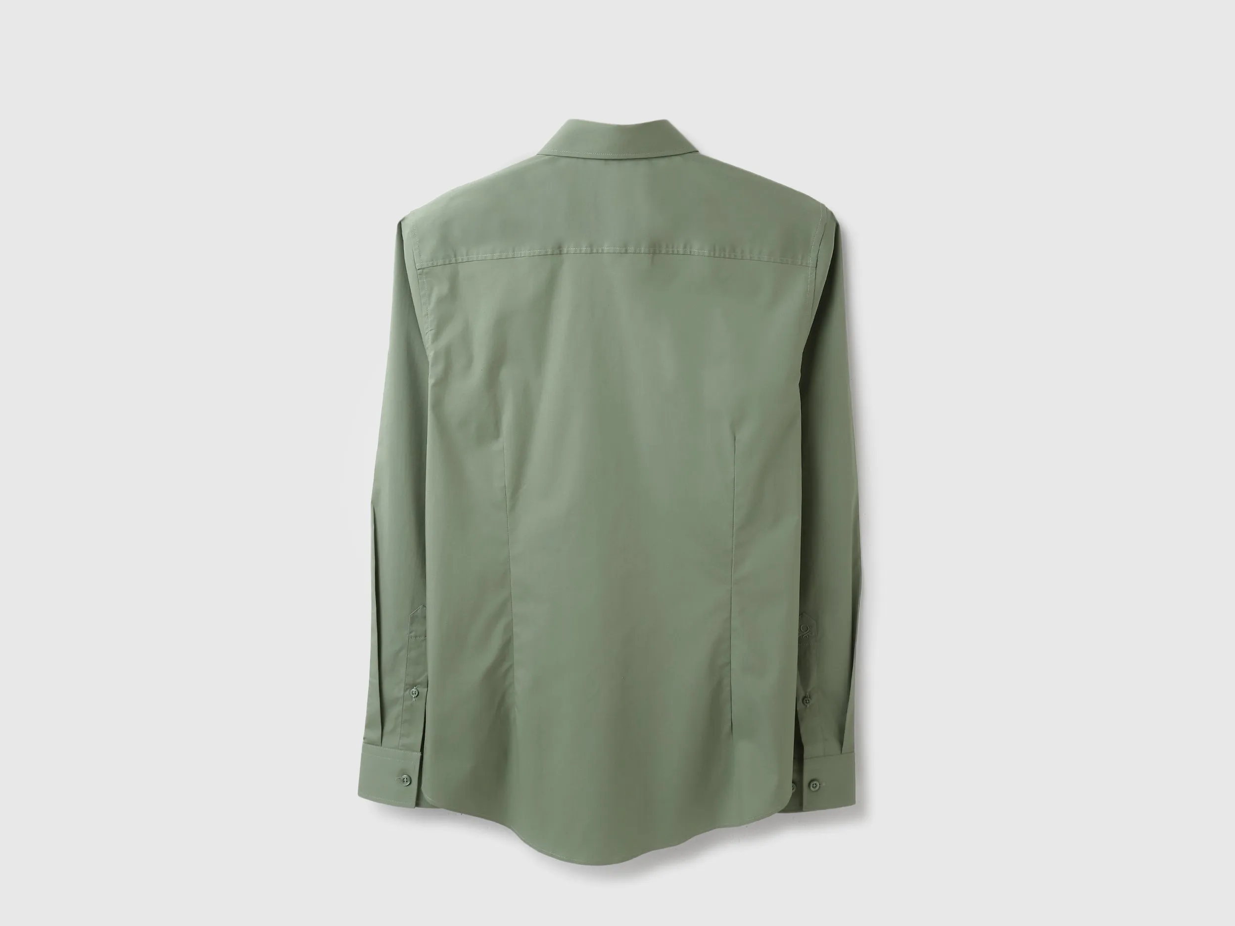Slim Fit Spread Collar Solid Shirt