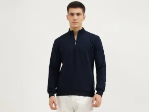 Slim Fit Zip Neck Solid Sweatshirts
