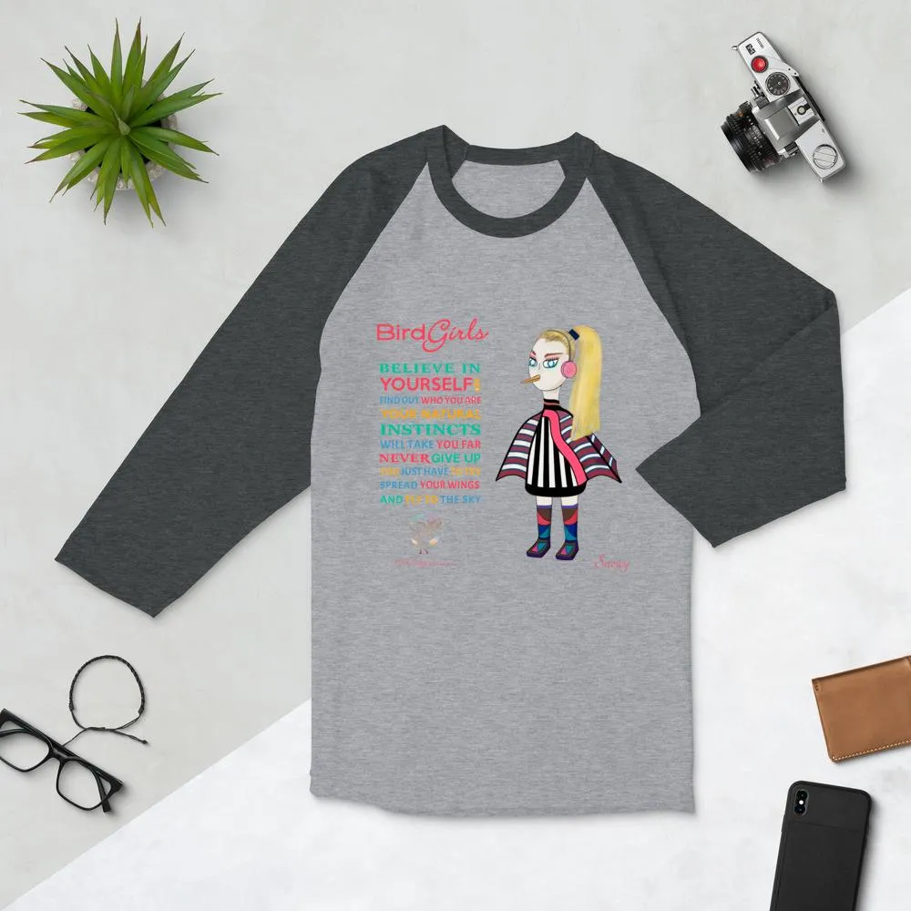 Snowy 3/4 sleeve raglan shirt