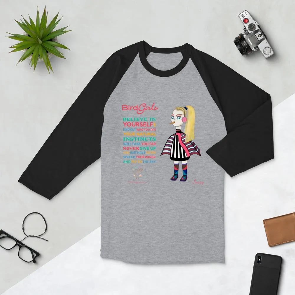 Snowy 3/4 sleeve raglan shirt