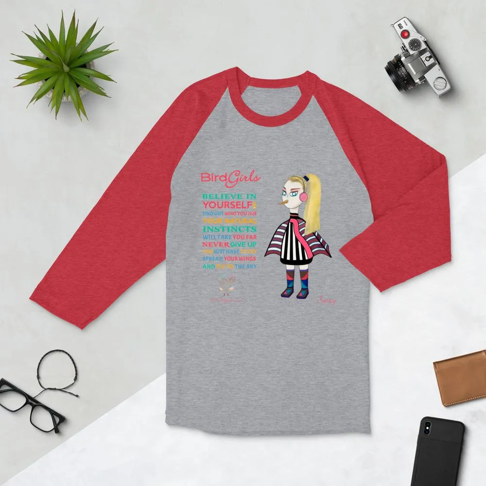 Snowy 3/4 sleeve raglan shirt
