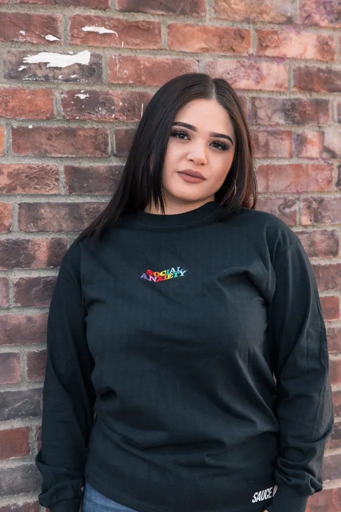 Social Anxiety | Black Long Sleeve Tee