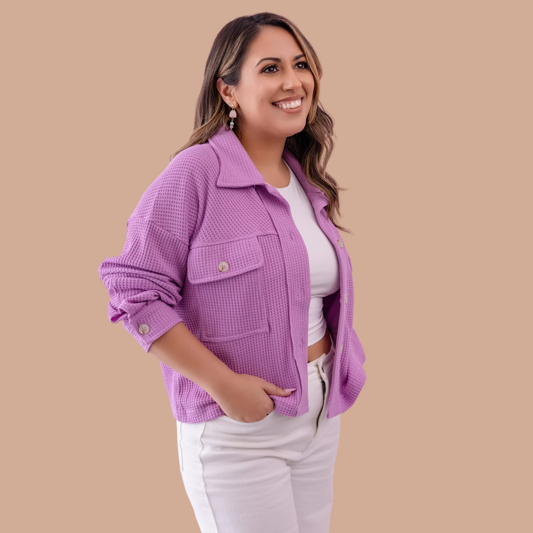 Soft Lilac Waffle Jacket