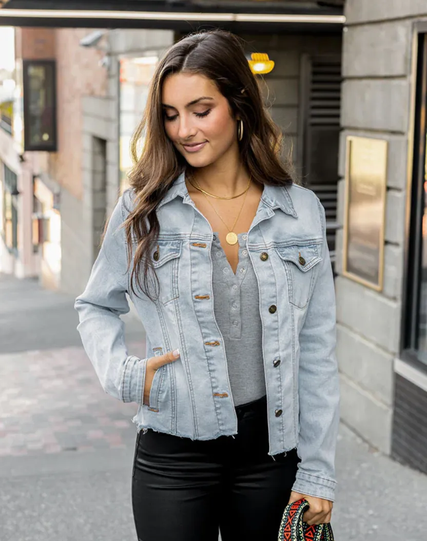 Soft Wash Denim Jacket in Light Wash