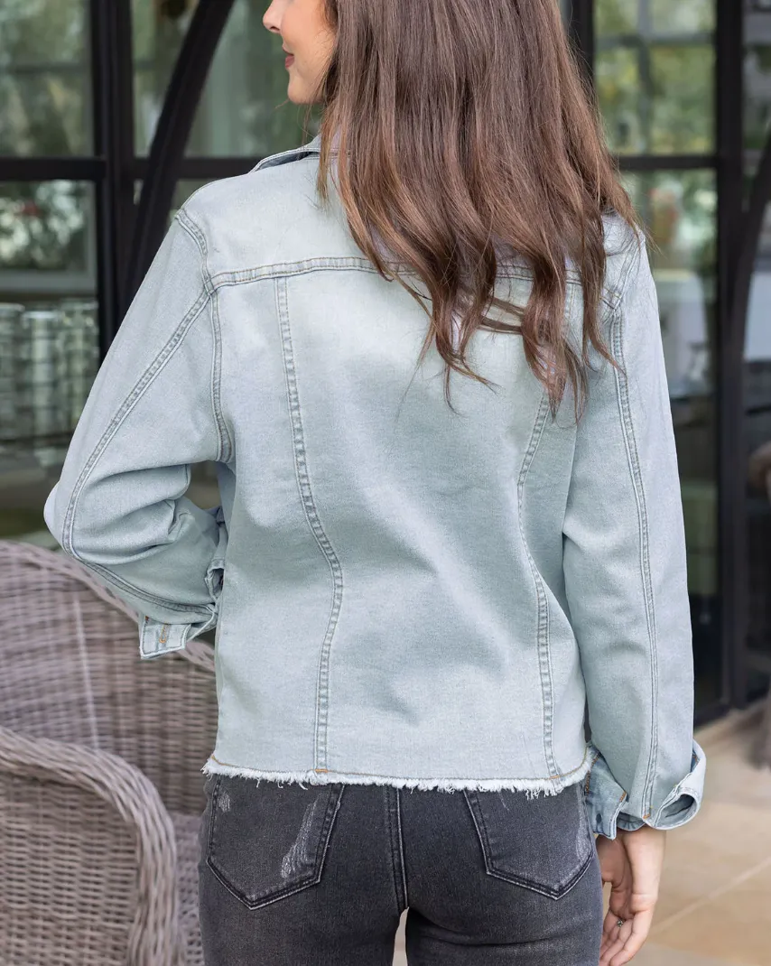 Soft Wash Denim Jacket in Light Wash