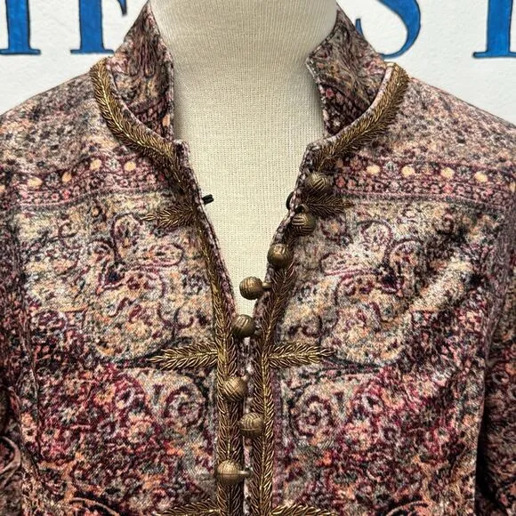 Soft Surroundings  Urbina Umber Icon Velvet Bolero Jacket