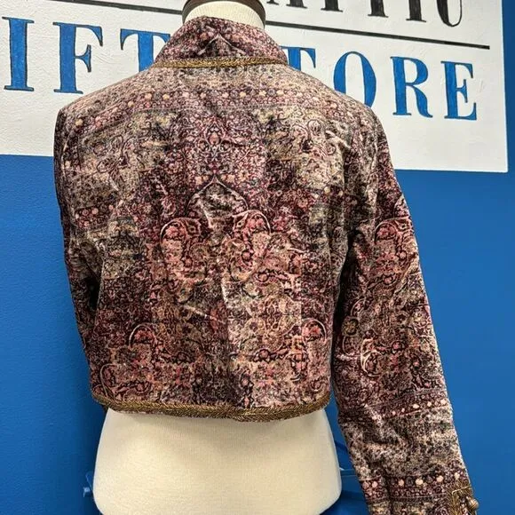 Soft Surroundings  Urbina Umber Icon Velvet Bolero Jacket