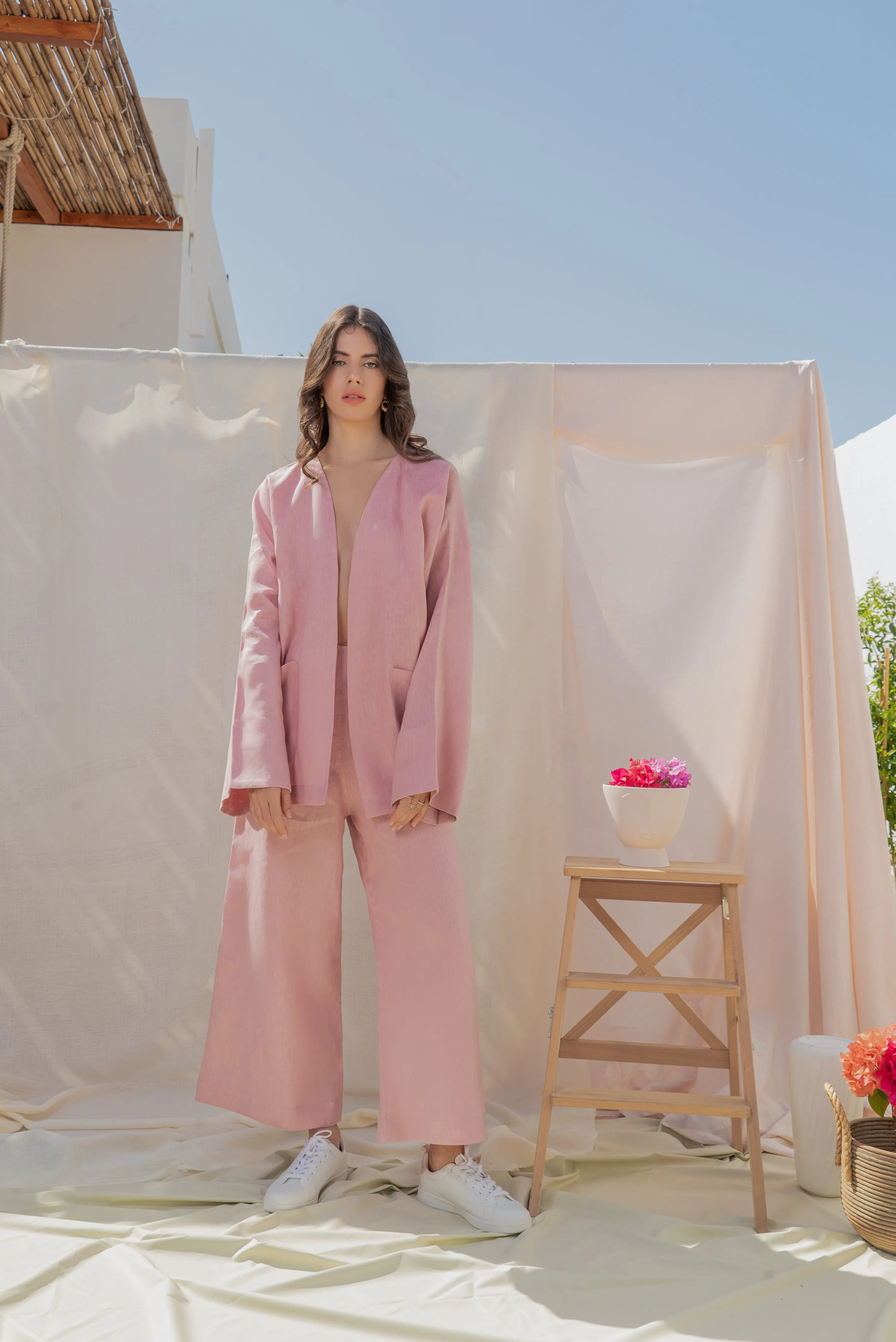 SOPHIA TWO PIECE LINEN SET